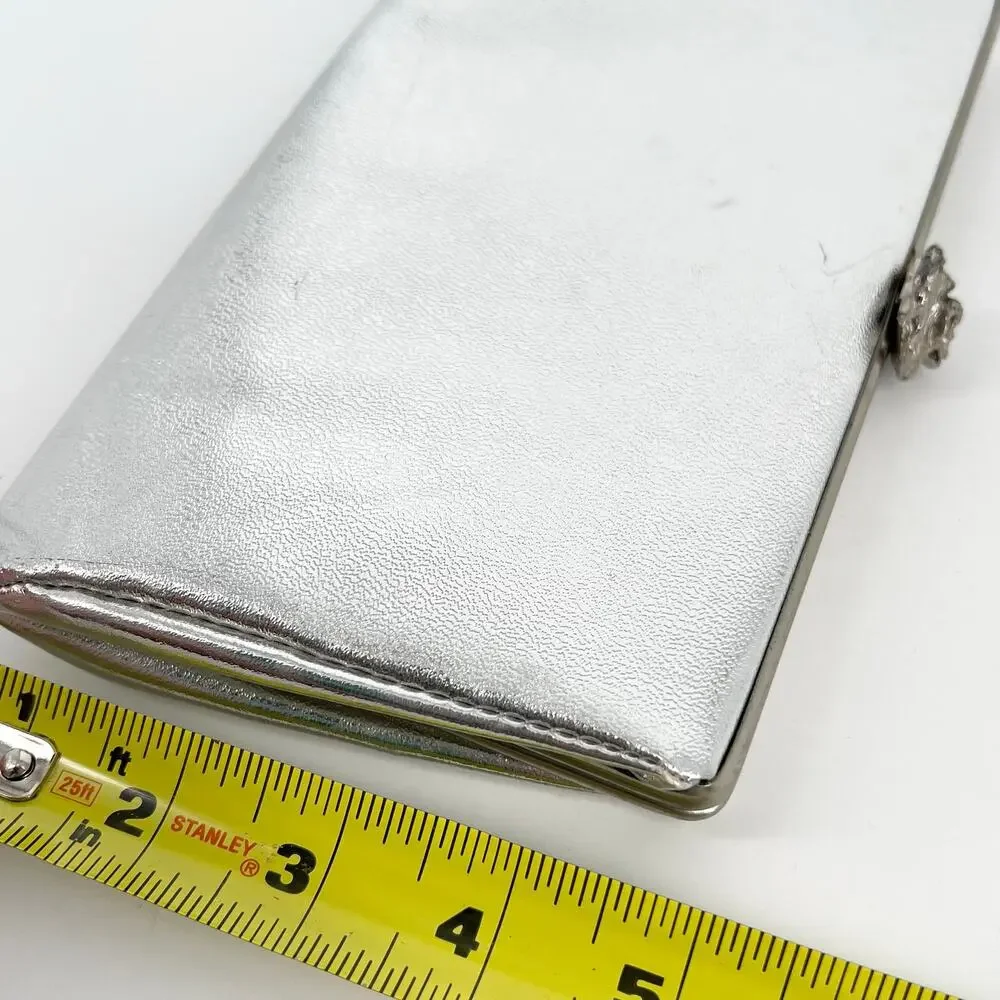 vintage silver metallic clutch evening bag